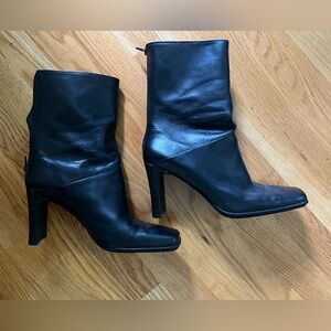 Fate Elegant Black Leather Heeled Boots